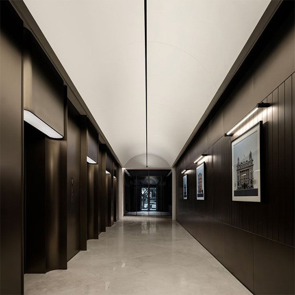 13Panneaux muraux de revêtement d'ascenseur de bord brut de plafond de zone de restaurant d'hôtel SUS304 personnalisé (10)