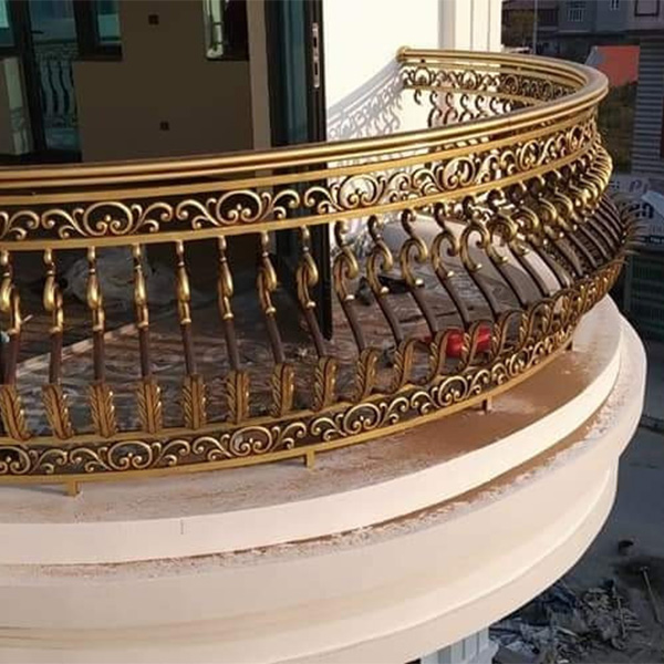 16 Персонализирани дизайни на парапети за балкони от ковано желязо за стълбищни парапети от неръждаема стомана на открито (4)