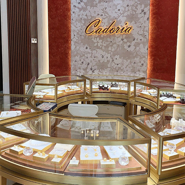 22Golden high-giredhi jewellery cabinet Hombe shopping mall show cabinet (5)