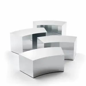 Luxury Curved Stainless Steel Table Collection