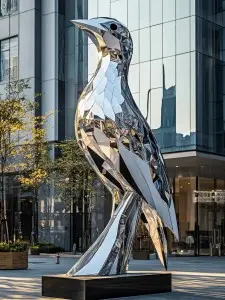 Large – scale Polished Stainless Steel Bird Sculpture Manufacture
