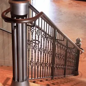 Custom Metal Outdoor Wrought Iron Staircase Villa Handrail Iron Railing
