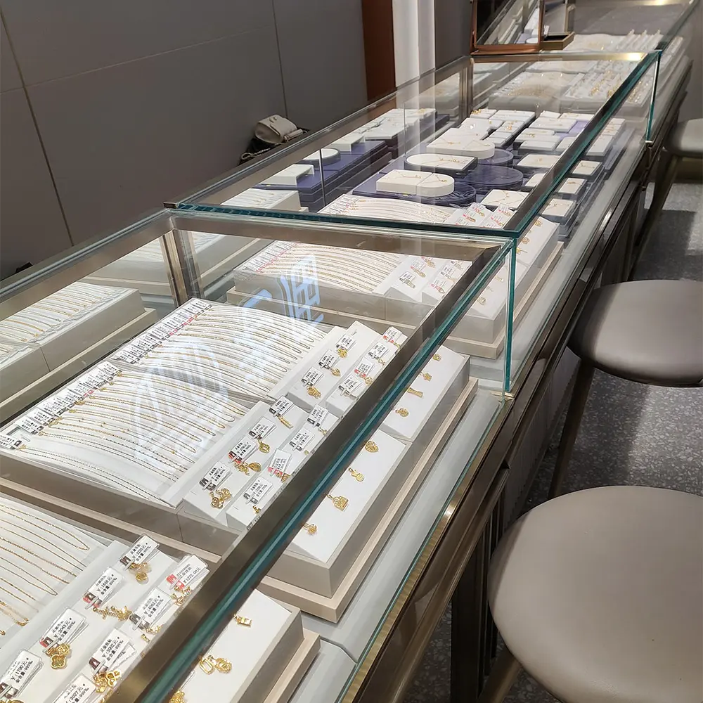 Factory making fashionable stainless steel jewellery cabinet