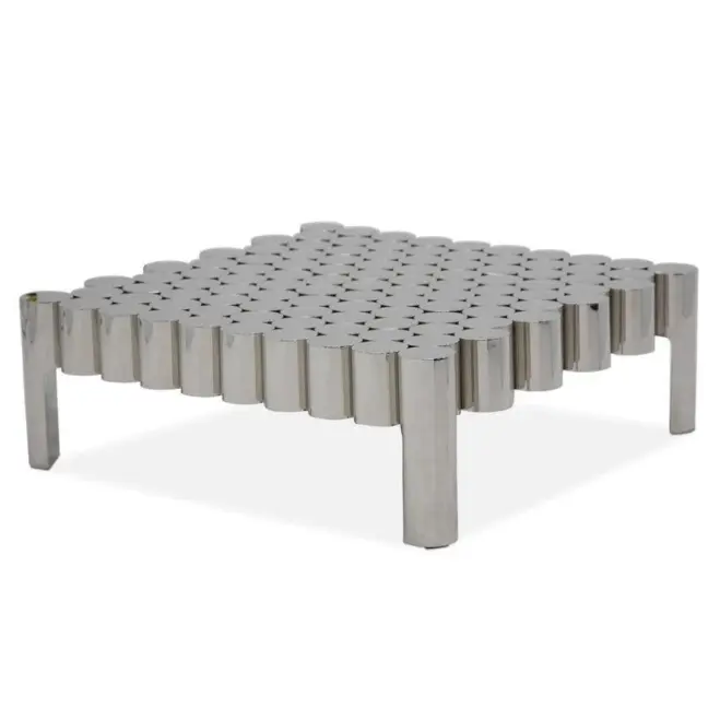 Custom Polished Stainless Steel Coffee Table| Designer Metal Furniture