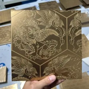 Etched Stainless Steel Wall Panel – Luxury Custom Pattern