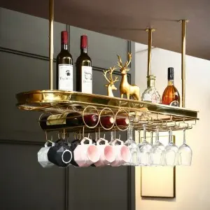 Hanging S.S Wine Rack: Dining Room Decorations