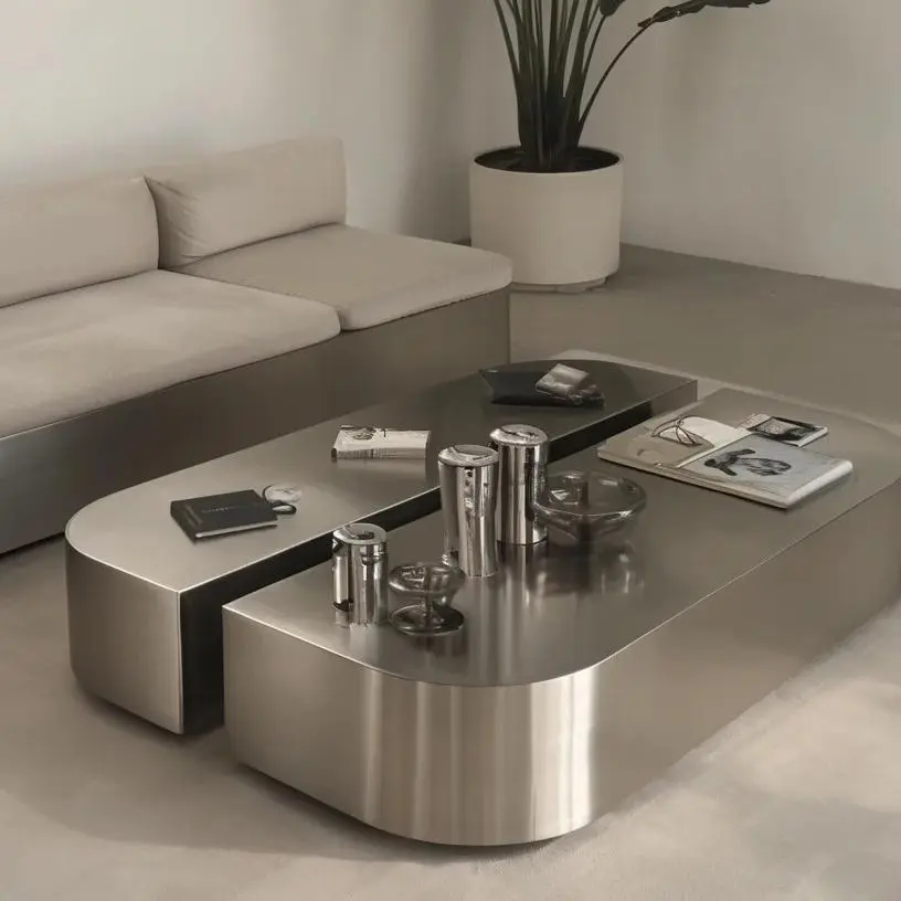 Supplier provides simple stainless steel coffee table, OEM/ODM service