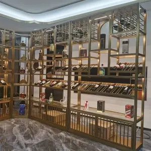 Modern Stainless Steel Corner Wine Rack Design Inspiration