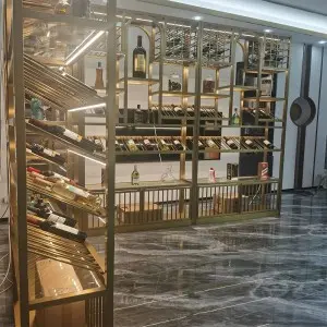 Modern Stainless Steel Corner Wine Rack Design Inspiration