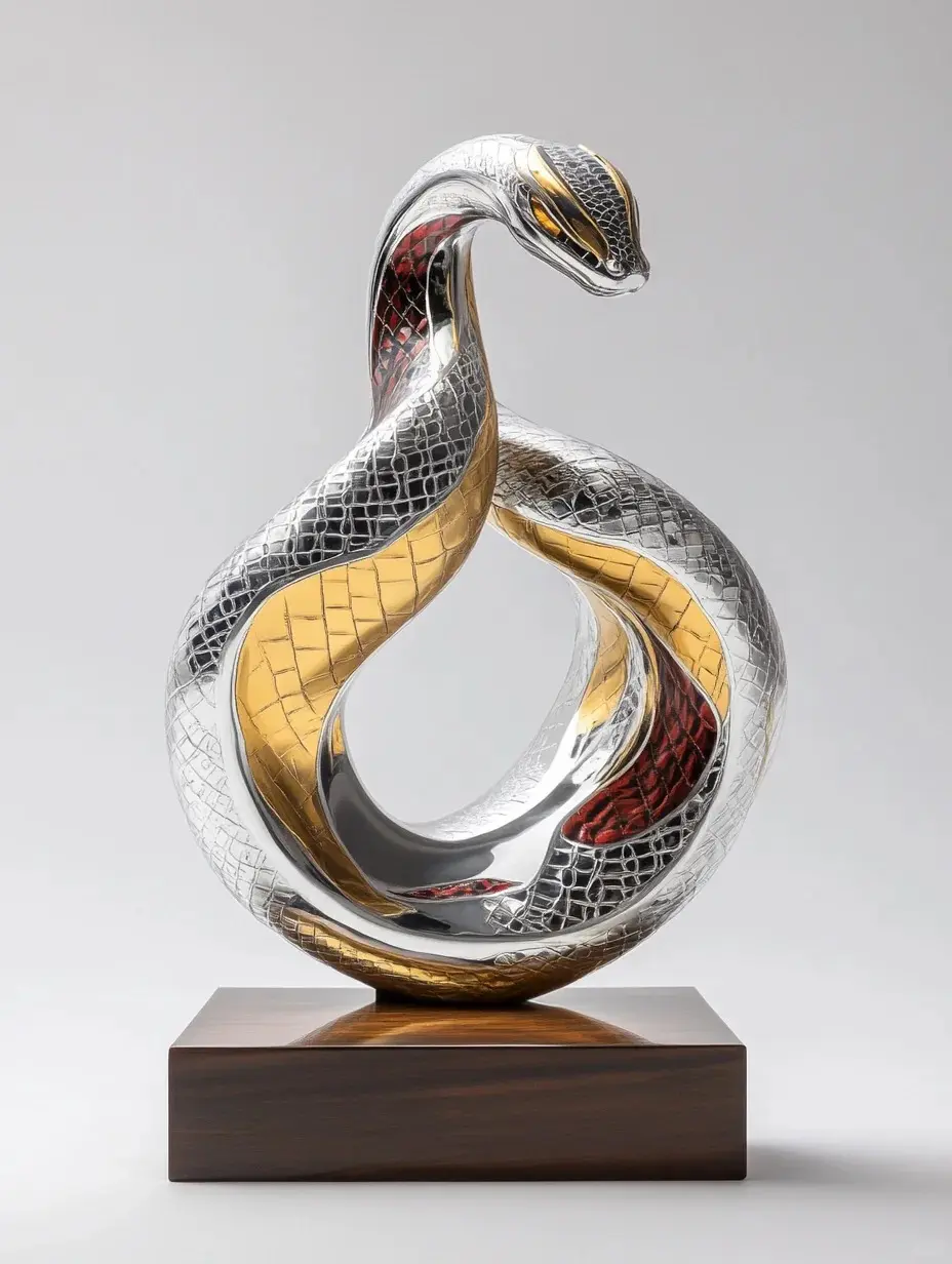 High-end custom stainless steel animal sculptures-exquisite snake design