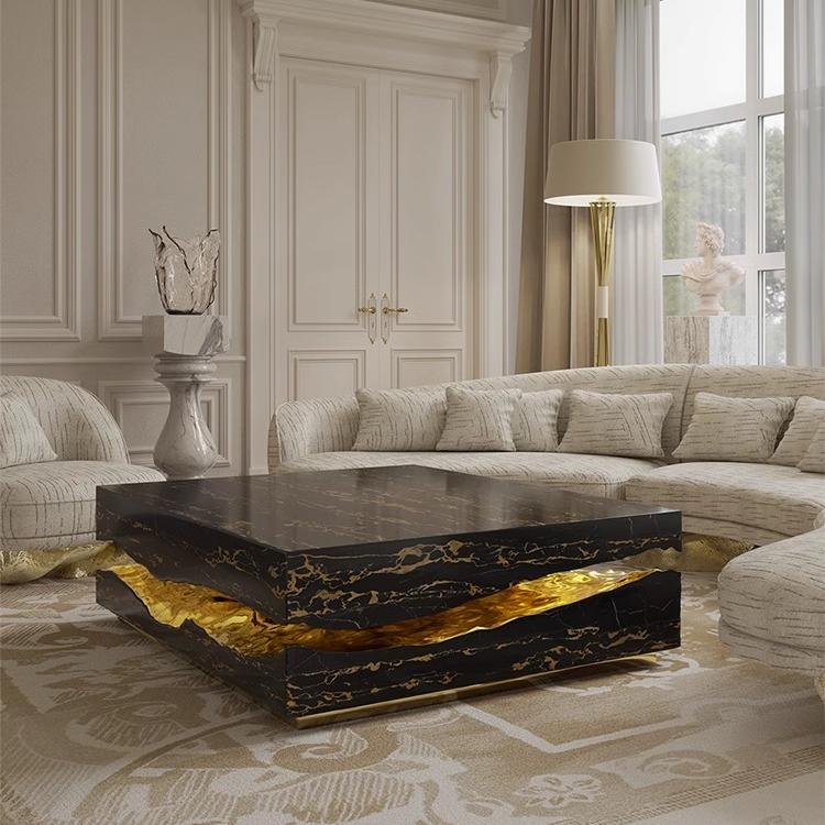 Luxury Marble Stainless Steel Coffee Table