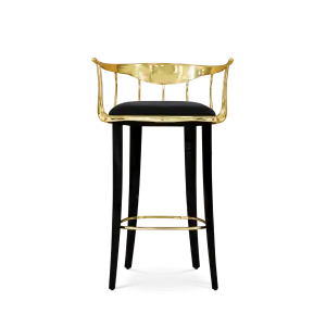 Modern Stainless Steel Bar Stool with Golden Finish for Bar Counter