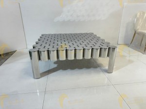 Custom Polished Stainless Steel Coffee Table| Designer Metal Furniture