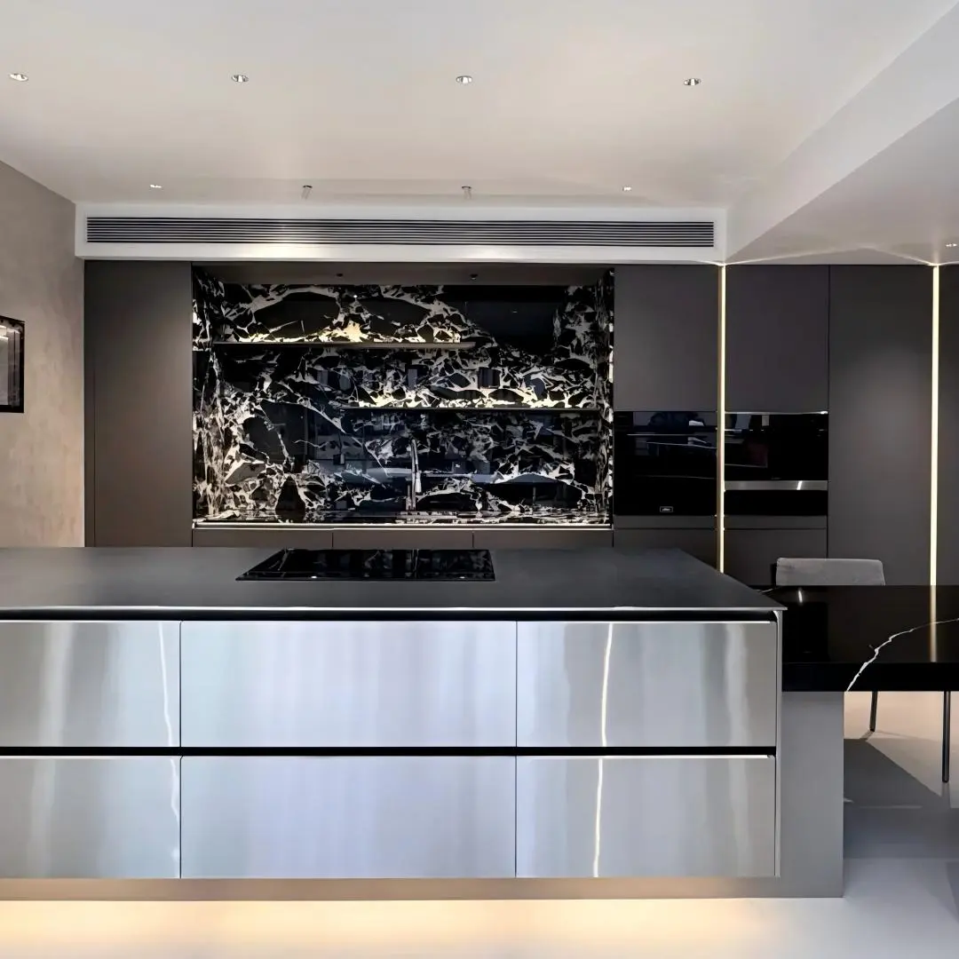 Custom-Made Stainless Steel Modular Kitchen Cabinets – Durable, Rustproof