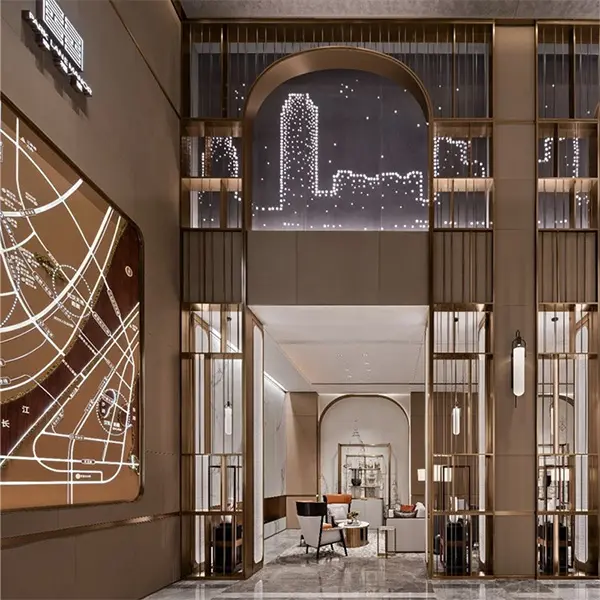 Metal Curved Stainless Steel Gold Partition Frame wholesale Featured Image