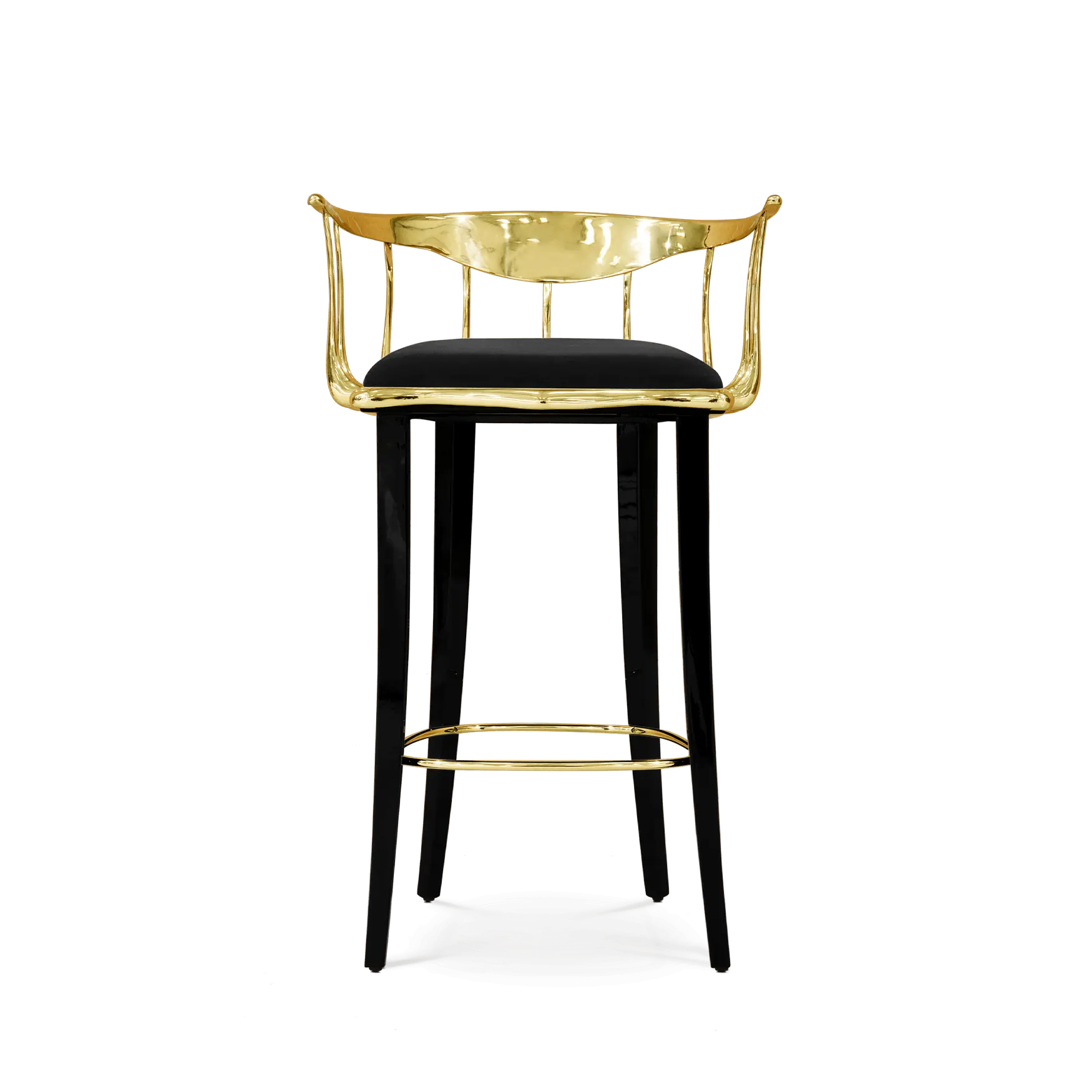 Modern Stainless Steel Bar Stool with Golden Finish for Bar Counter