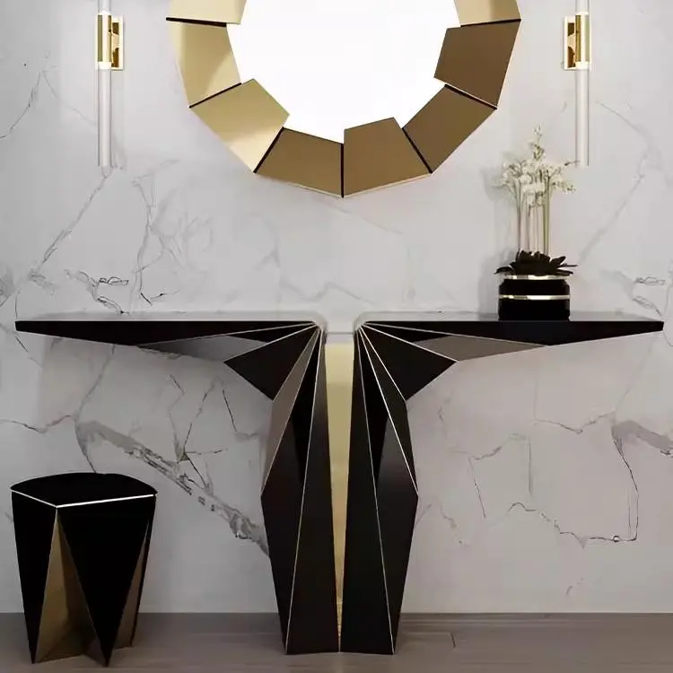 Modern minimalist style stainless steel entrance table custom