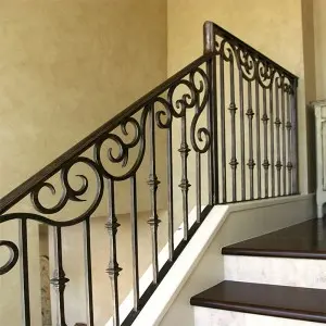 Custom Metal Outdoor Wrought Iron Staircase Villa Handrail Iron Railing