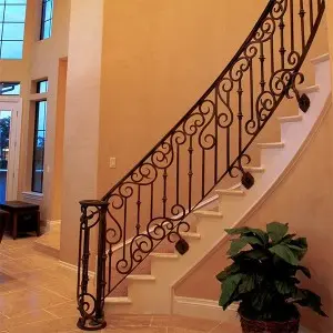 Custom Metal Outdoor Wrought Iron Staircase Villa Handrail Iron Railing