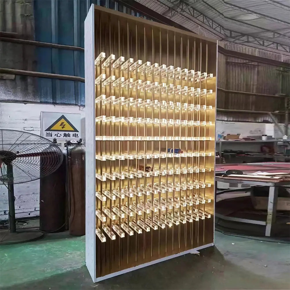 Stainless Steel Wine Rack With Crystals